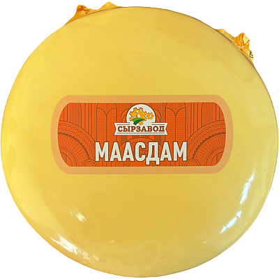 Сыр полутвердый «Маасдам» круг весовой